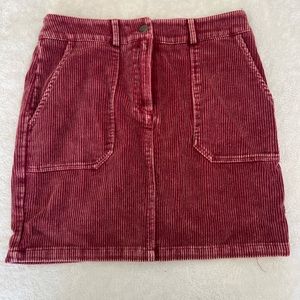 Burgundy corduroy skirt